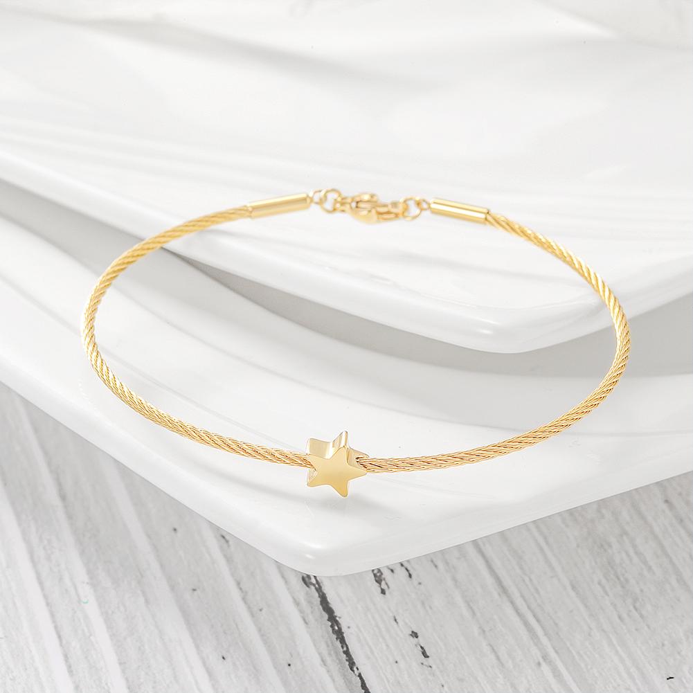Dainty Star Cable Bangle Bracelet