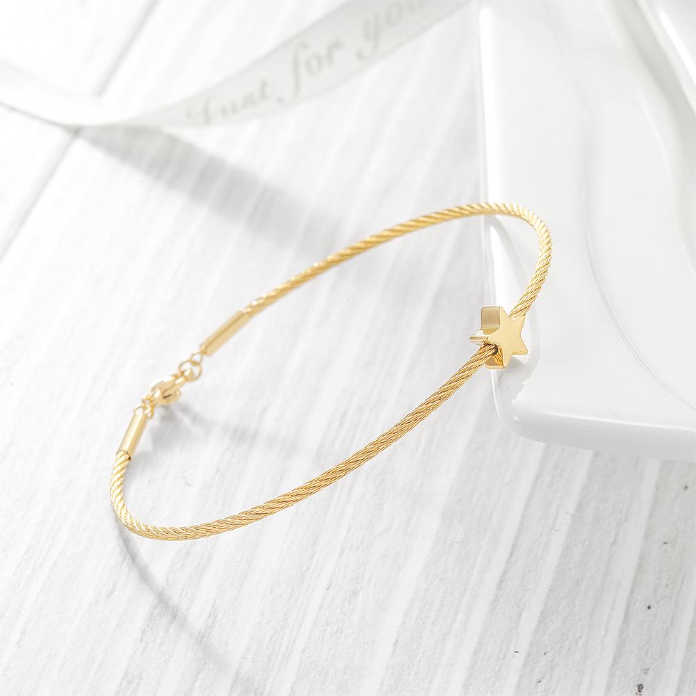 Dainty Star Cable Bangle Bracelet