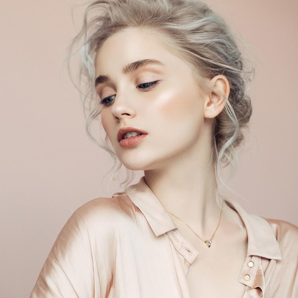 CZ V-Shaped Set Pendant Necklace